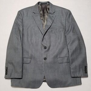 Lauren Ralph Lauren Silk Wool Sport Coat Gray Houndstooth‎ 46 Slim